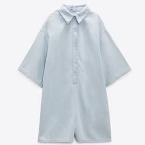 ZARA Oversized Denim Romper NWT
